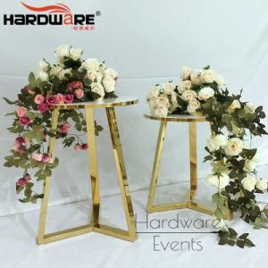 Party Event Used Gold Stainless Steel Base Round Cake Stand Pillar