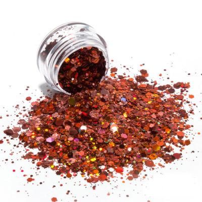 Hot Sell Bulk Wholesale Eco-Friendly Resistant Solvent Chunky Dust Glitter for Craft