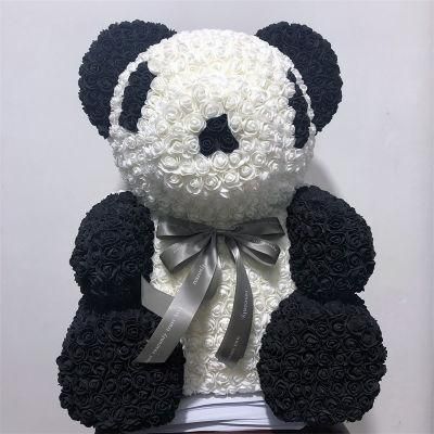 Wholesales Mother&prime;s Day Gift 70cm Artificial White Rose Panda Handmade PE Rose Used for Decoration Birthday Party