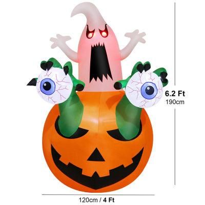 Wholesale Halloween Inflatable Outdoor Pumpkin Dazzling Pumpkins and White Ghosts