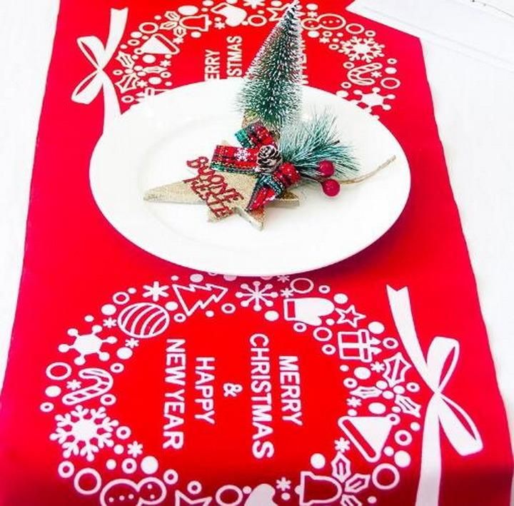 Creative Christmas Signature Cotton Printed Tablecloth