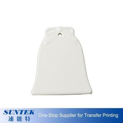 Hanging Ornaments Bell Shape Decoration Blanks Sublimation Double-Sided Ceramic for Christmas