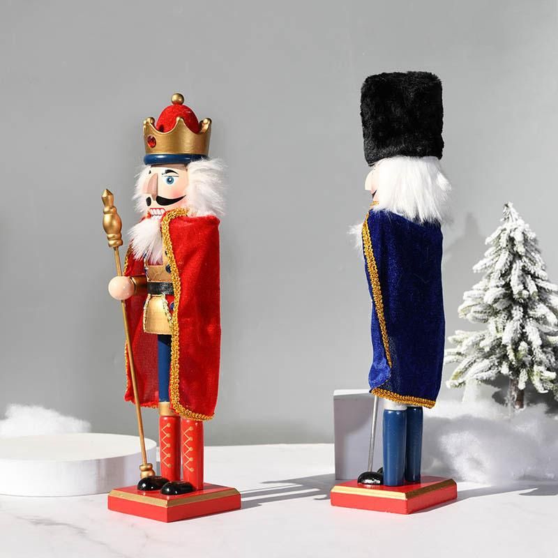 Christmas Nutcracker Figures, 15 Inch Wooden Nutcracker King with Scepter Ornaments
