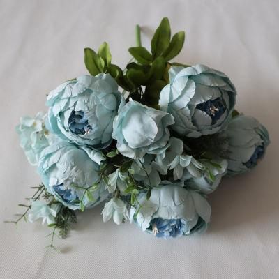 Wholesale Vintage Artificial Peony Silk Flowers Bouquet Home Wedding Decoration