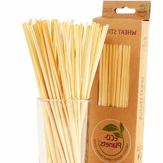 Compostable BPA Free Disposable Wheat Drinking Biodegradable Wheat Straw Set