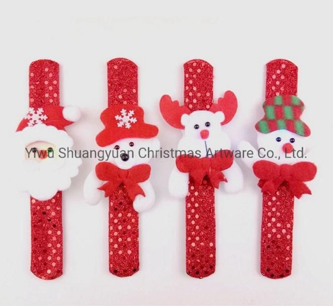 Christmas Slap Circle Bracelet Children Toy Lovely Kids Gifts Santa Claus Party Decor Christmas Wristband