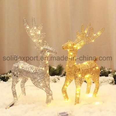 Iron Christmas Elk Display Decorations Christmas Deer Pull Cart Decoration