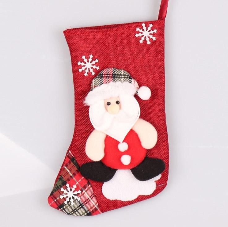 Custom Polyester Kids Cute Gift Christmas Hanging Socks Santa Luxury Stocking Decoration