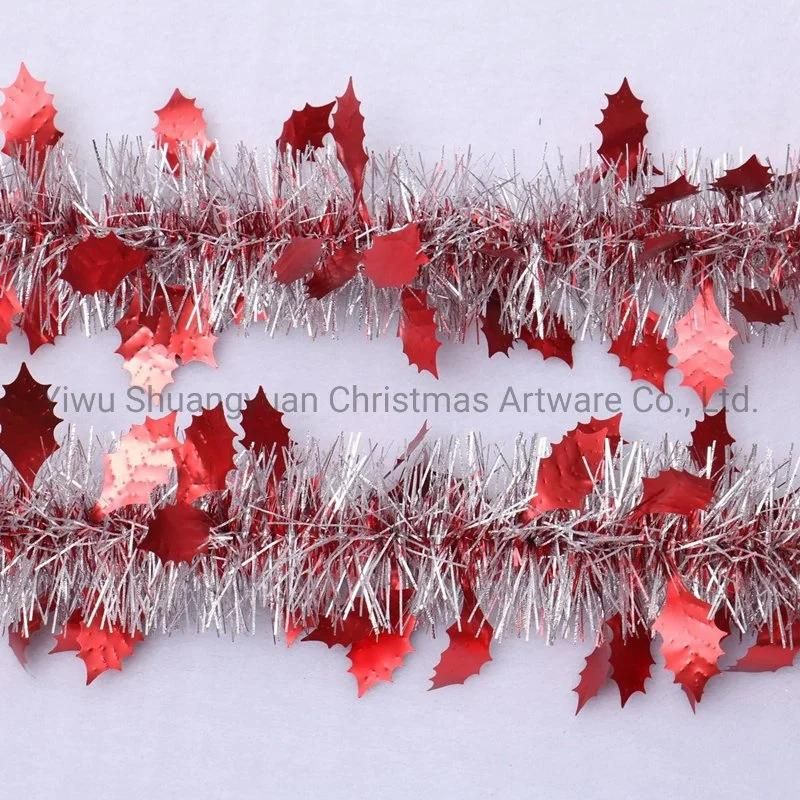 Christmas Tinsel Flowers for Holiday Wedding Party Birthday Home Decoration Supplies Hook Ornament Craft Gifts