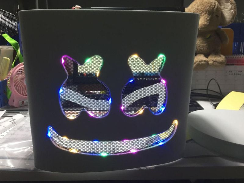 LED Marshmello Helmet Candy Full Head Helmet Bass-Music Prop