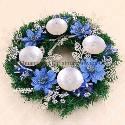 PVC Green Artificial Xmas Decoration Christmas Wreath