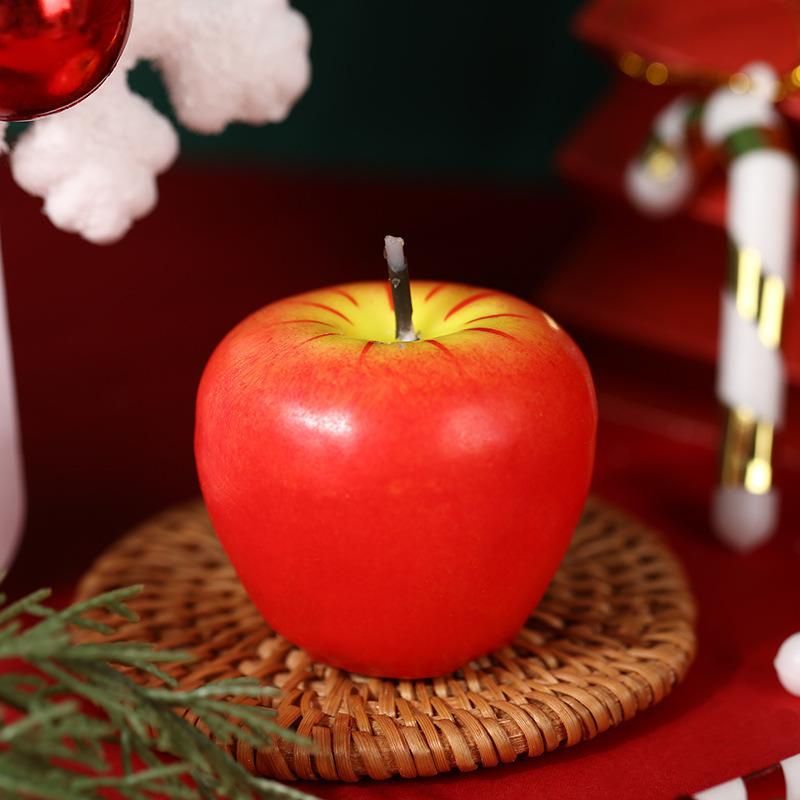 Romantic Holiday Red Apple Candle Christmas Eve Christmas Small Gift Big Fruit Shape Gift