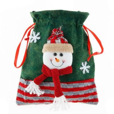 New Christmas Felt Gift Bag Knitted Fabric Gift Bag Cartoon Decoration Country Retro Bag Christmas Gift Pack