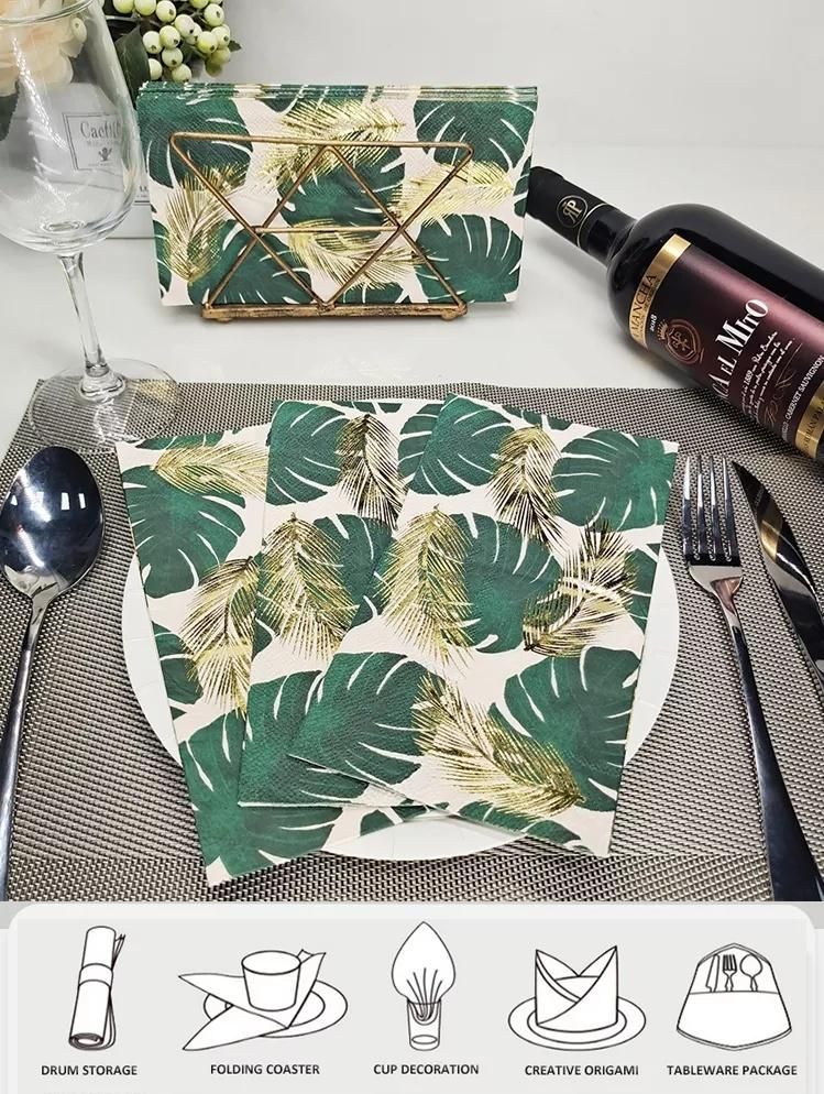 Customized Paper Napkin Serviettes High Quality Dye Color Restaurant Napkin Serviettes Disposable Dinner Paper Napkin