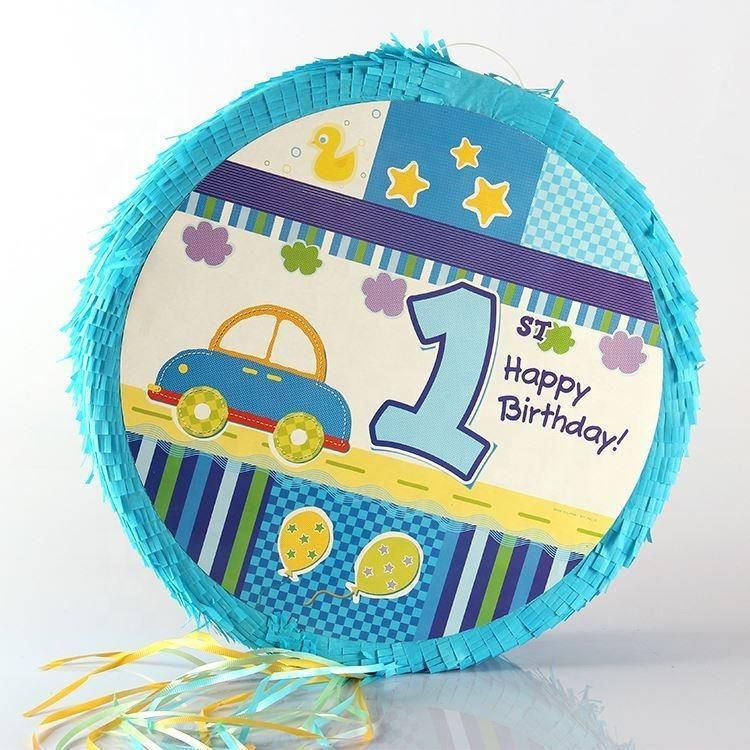 Happy Birthday Pinata, Pinata for Birthday Party, Circle Pinata