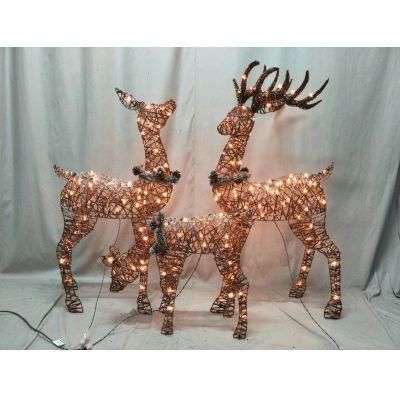 Life Size LED Christmas Outdoor Reindeer with Sleigh and Santa Claus /Pumpkin Carriage Reindeer