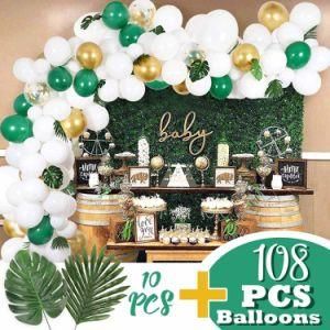 108PCS White Gold Party Theme Balloon Garland Boy Birthday Decorations