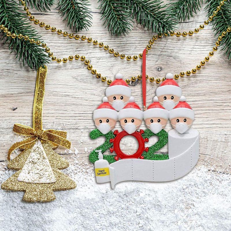 Personalized Quarantine Survived Christmas Ornament Kit, 2020 Customized Family Members Name Xmas Tree Pendants DIY Creative Gift (1, 2, 3, 4, 5, 6, 7)