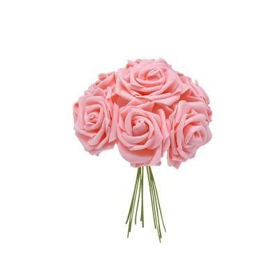 Wholesale PE European Rose Spray with Bud and Artificial Greenery Stems