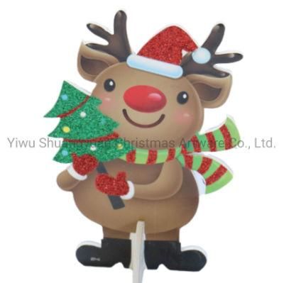 58cm New Design Kt Board Deer Christmas Paper Sticker Christmas Window Sticker&#160;