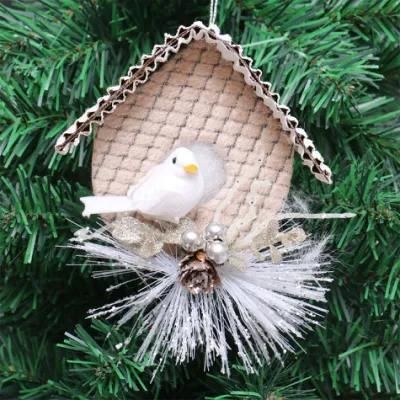 Wholesale Christmas Foam House Decoration with Birds Tree Hanging Decoration