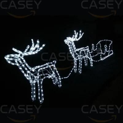 Corporation Outdoor Rattan Grazing Reindeer Lights with Christmas and Holiday Decoration for Yard