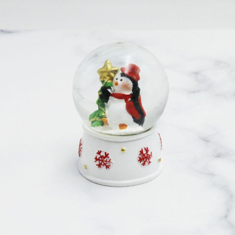 Custom Christmas Resin Snow Globes Craft Light Snowball Gift