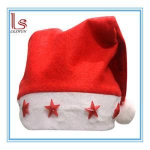 Christmas Decoration LED Flashing Star Santa Claus Hat for Adults