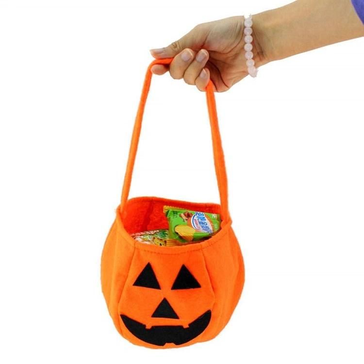 Custom Party Halloween Pumpkin Candy Bucket Bag for Kids