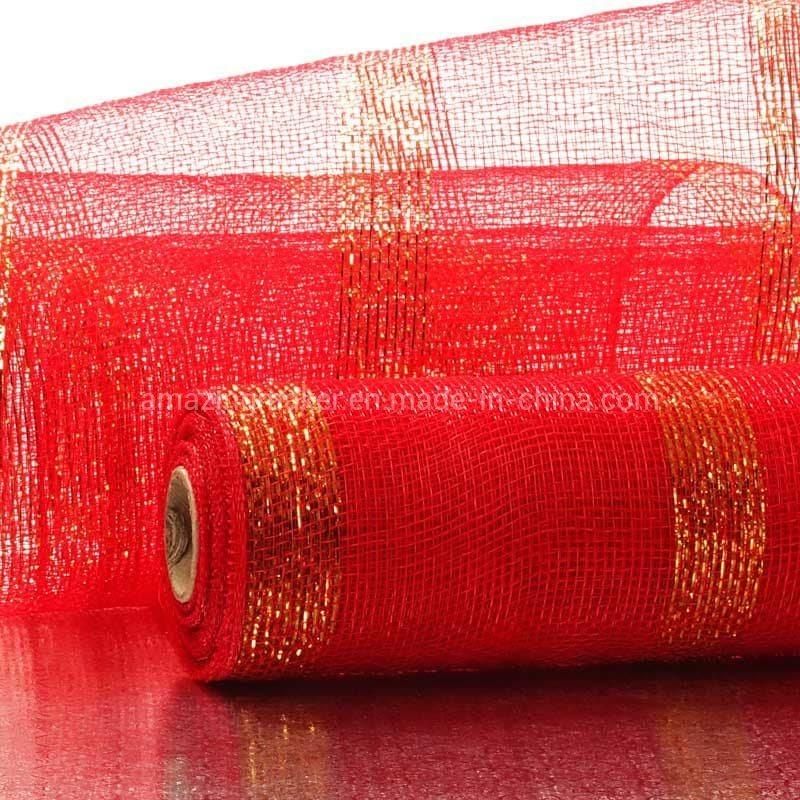 Lovely 1′ ′ Metallic Stripe 10′ ′ Deco Mesh for Wedding Ceremony