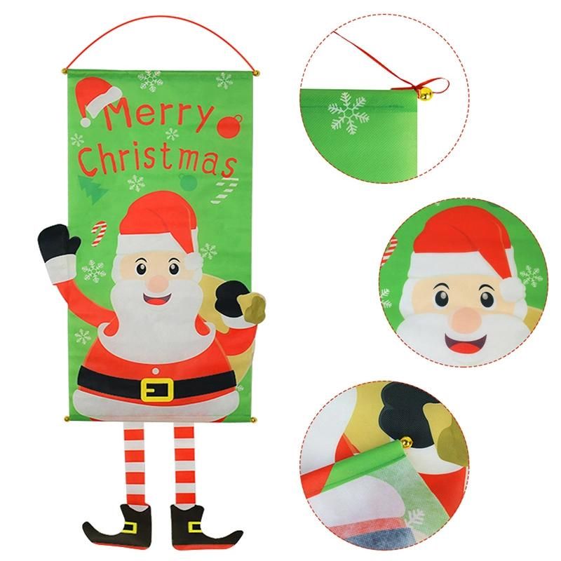 Christmas Porch Door Banner Hanging Ornament Christmas Decoration Home Xmas