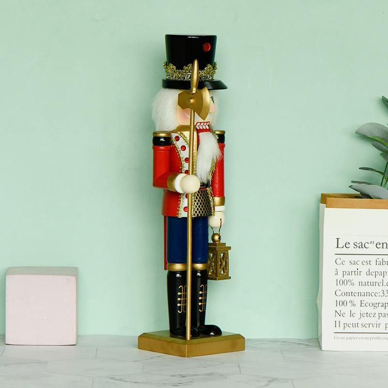 Wooden Nutcracker Soldier with Lantern Nutcracker Wooden Christmas Ornament Decoration