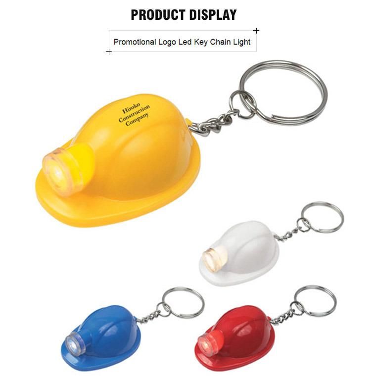 Custom Plastic LED Helmet Keychain Glowing Keychain for Promotion