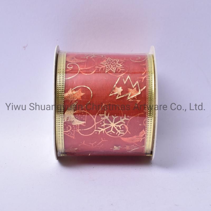 Christmas Ribbon Decor for Holiday Wedding Party Decoration Supplies Hook Ornament Craft Gifts