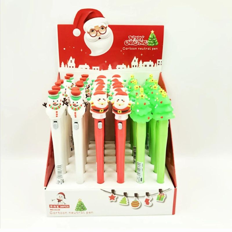 Christmas Santa Claus/Christmas Tree/Snowman Light-up Pen Kid′ S Pen Gift