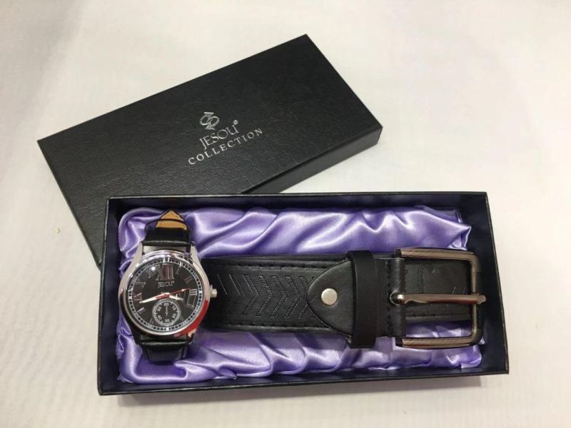 Promotional Business Father′s Day Gift Set with Watch and Belt