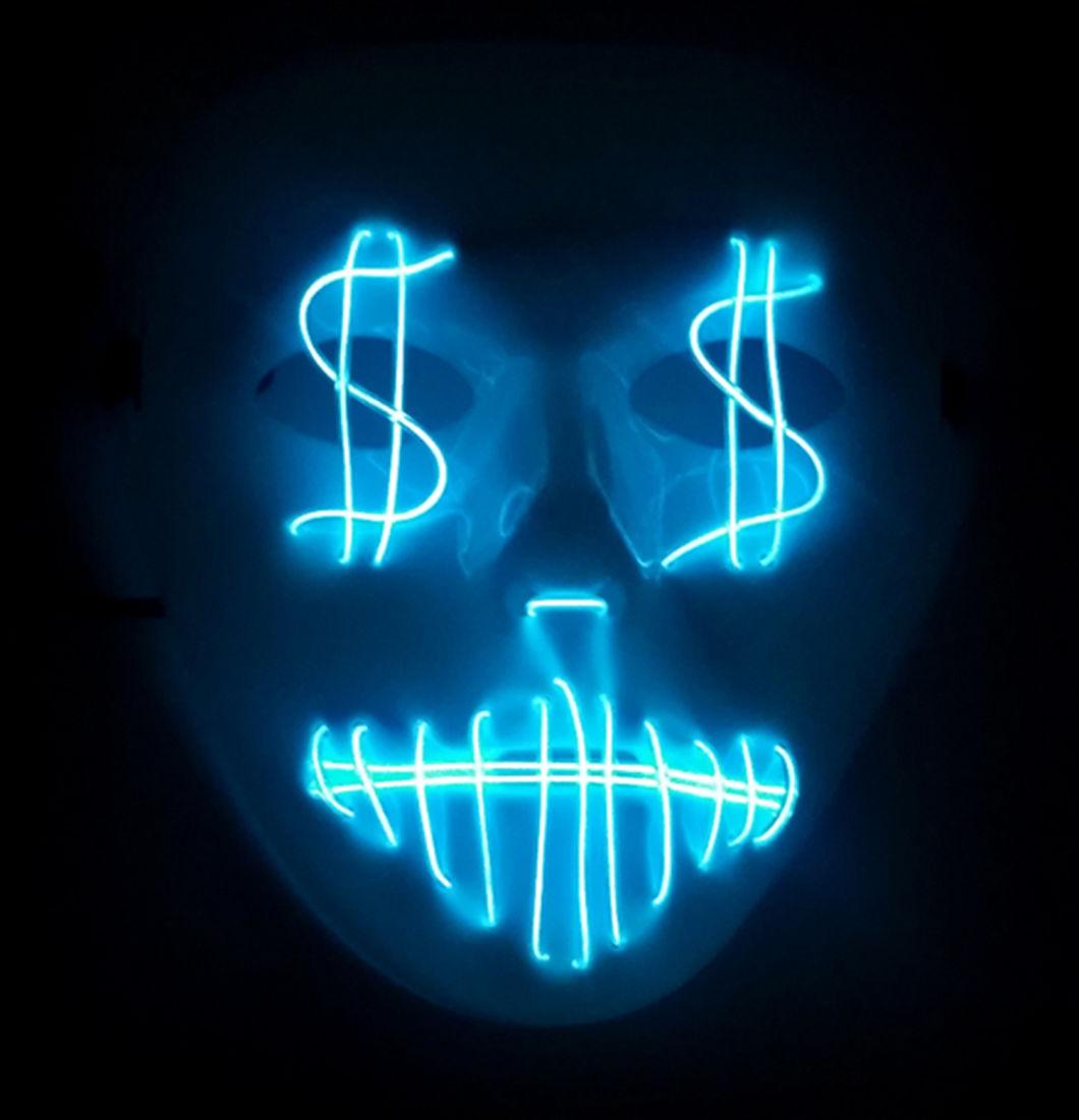 EL Cold Light Flash USD Dollar Mask Party Mask