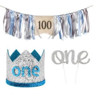 Boys&prime; Letter Cake Insert Card Banners Birthday Party Decorations Set
