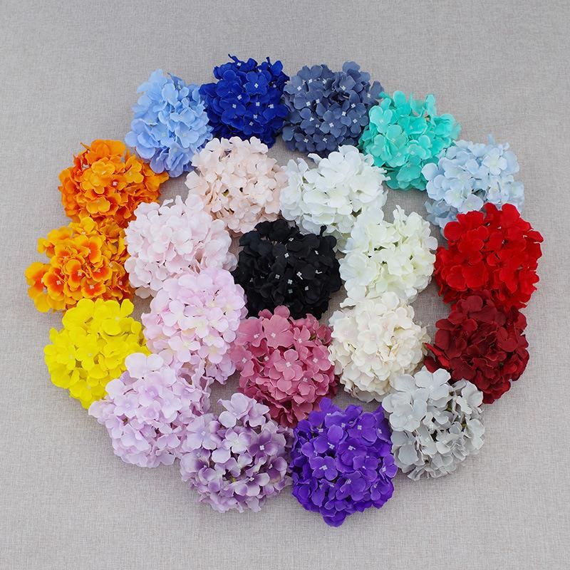Wholesale High Quality Silk Hydrangea Flowers 17cm DIY Decorative Silk Flower Heads