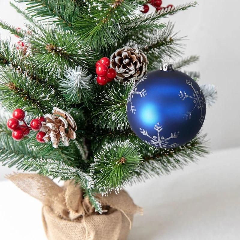 Customized blue Borosilicate Glass Christmas Ornament Balls for Decoration