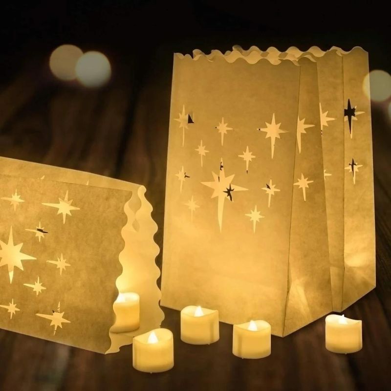 Fireproof Luminaria Paper Candle Lantern Bag for Wedding Decoration Festival