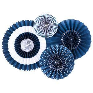 Umiss Navy Blueberry Party Paper Fans for Event Party Decoration
