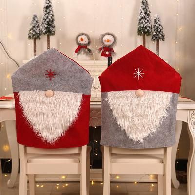 Custom Felt Chair Back Cover Decoration Santa 3D Christmas Chair Cover