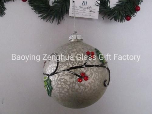 2016 New Hot Sale 100 Wholesale White Glass Christmas Ball Ornaments