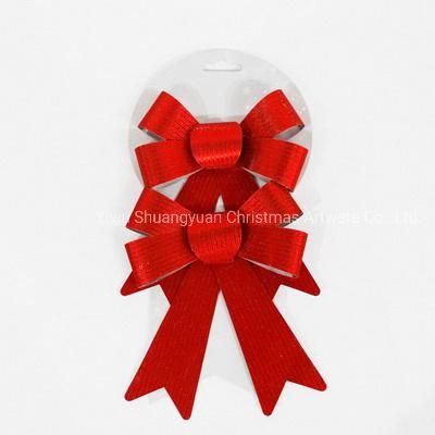 Red Laser 2PCS PVC Bowknot Christmas Gift Festival Decoration