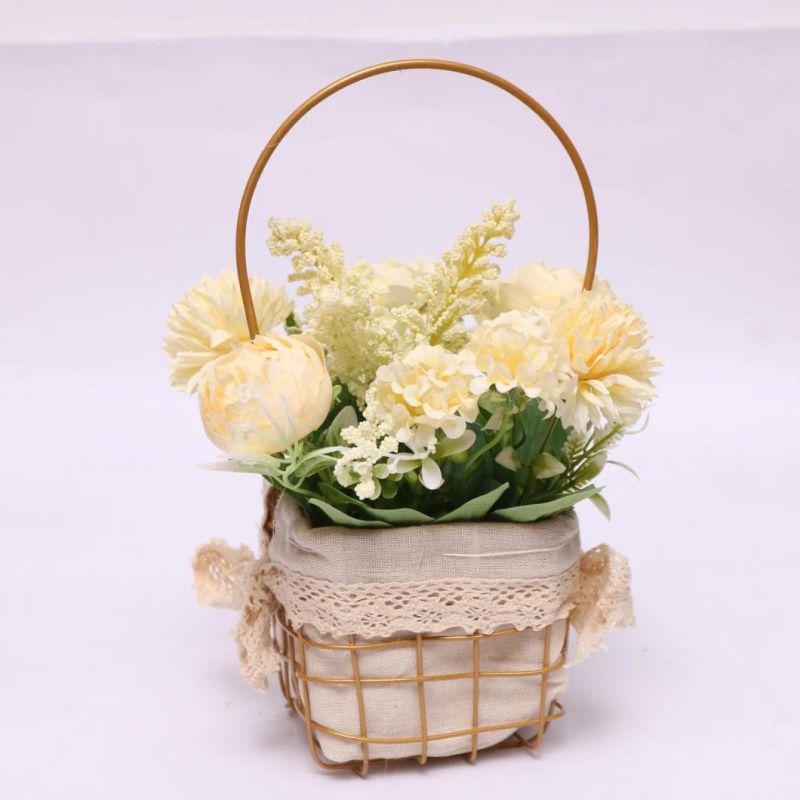 Home Decor Artificial Chrysanthemum Flower in Pot Party Holiday Decoration False Blossom Bonsai