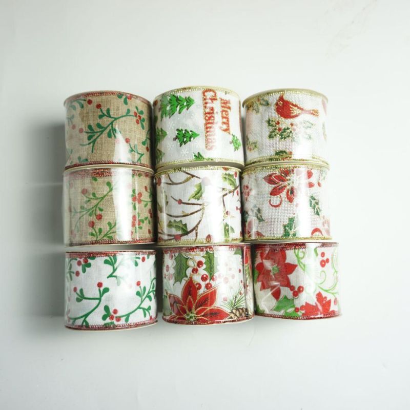 Free Sample Wholesale Printed with Logo Ribbon Nylon Sheer Organza Ribbon for Gift Wrapping /Webbing