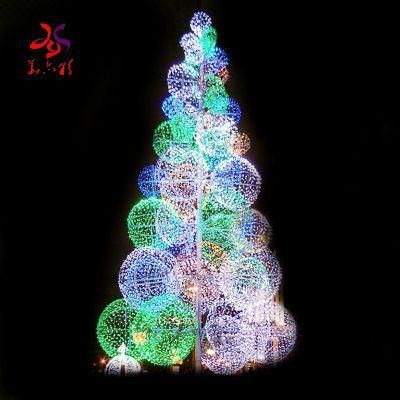 Outdoor LED Light up Large Metal Frame PVC Christmas Tree