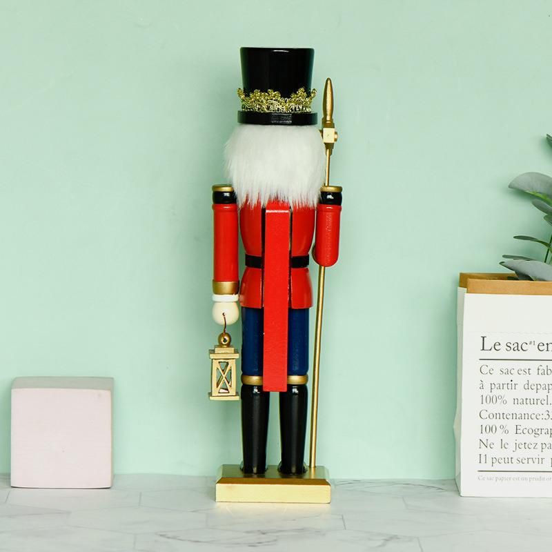 Wooden Nutcracker Soldier with Lantern Nutcracker Wooden Christmas Ornament Decoration