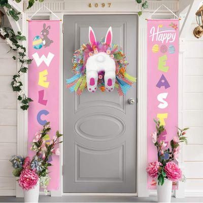 Easter Door Wreath with Bunny Butt Ears Decorations Easter Rabbit Garland for Front Door Supplies
